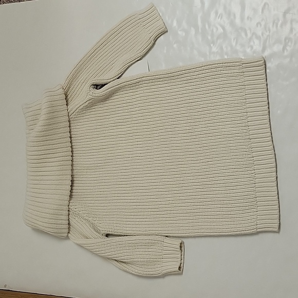 NWT Lands End women's 3/4 sleeve oversized cowl neck sweater sz medium cream - Picture 1 of 5